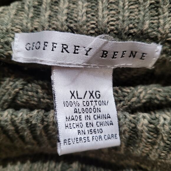 Geoffrey Beene Sage Gray Green Ribbed Cotton Crewneck Sweater XL Men Old Money - Picture 5 of 8